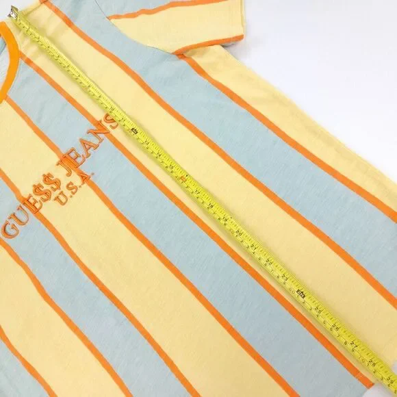 GUESS ASAP Rocky Vintage Striped Short Sleeve Ringer T-shirt 90s Streetwear‎ Y2k - Picture 4 of 9